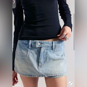 NWT Current Style: We The Free Light Blue Denim Skirt